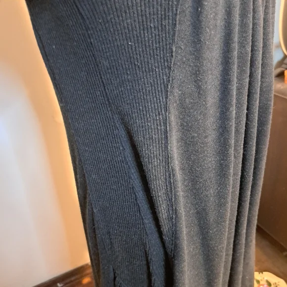 Charcol A-Line Knee-Length Sweater Dress. Plastic Island size Md Partial Ribbing - Picture 4 of 11